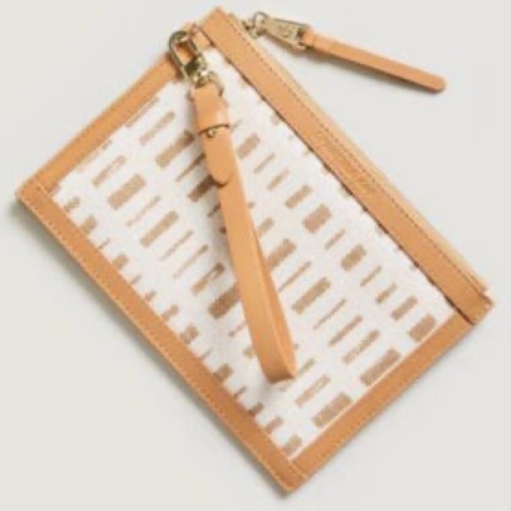 Spartina 449 Ginny Parade Beige and Cream Patterned Wristlet